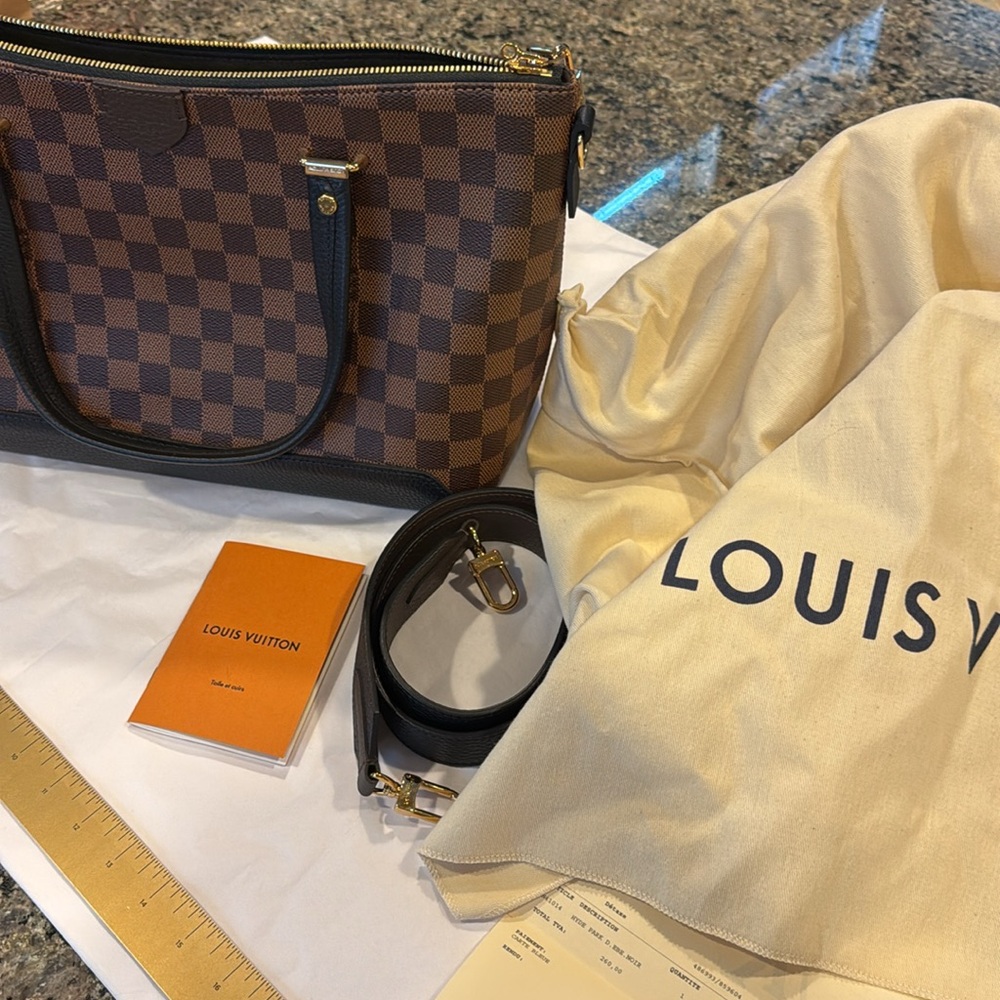 LOUIS VUITTON Damier Hyde Park Tote Bag Brown Black